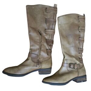 Arturo Chiang Leather Riding Boots Women's 8.5 Brown Knee High Fall Classic